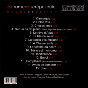 verso de la pochette du CD